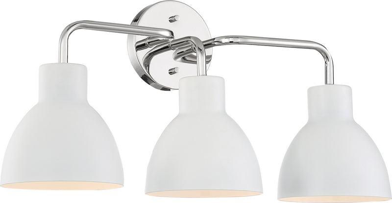 Nuvo Lighting 60-6783 Three Light Vanity, Polished Nickel / White