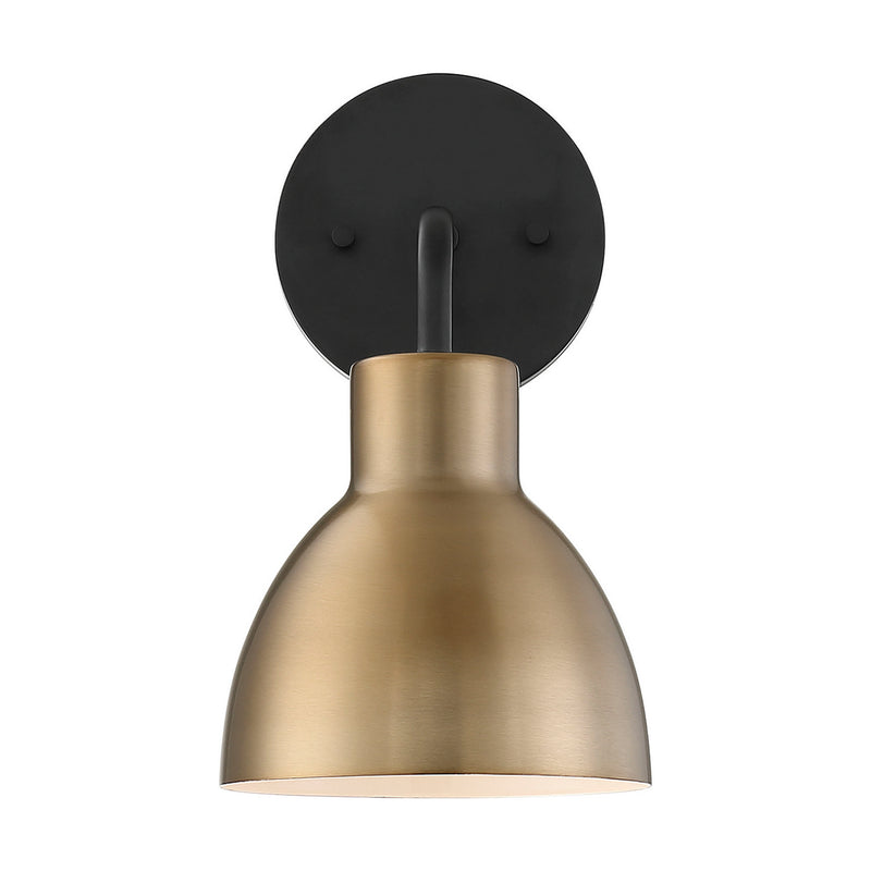 Nuvo Lighting 60-6791 One Light Vanity, Matte Black / Burnished Brass