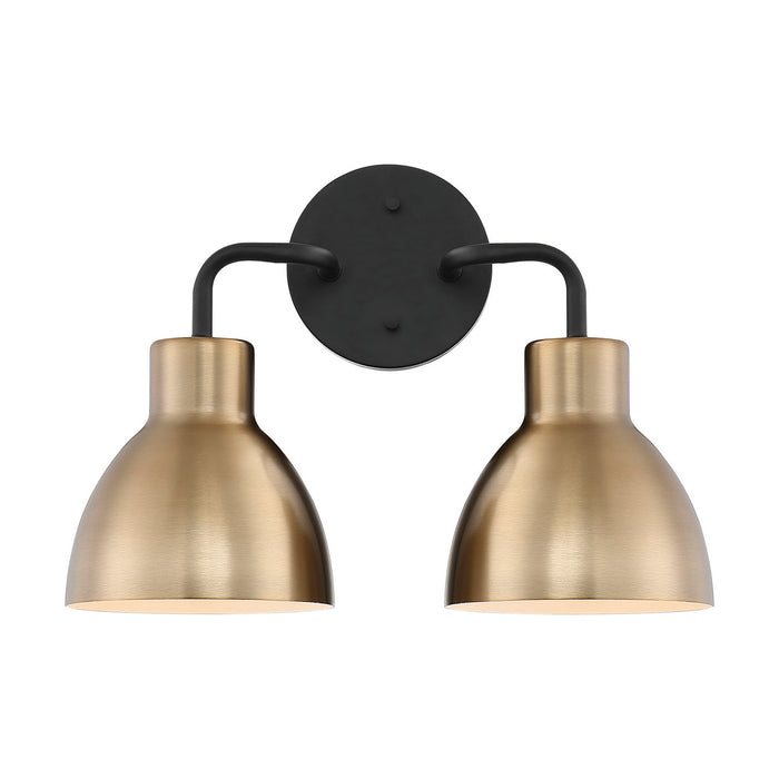 Nuvo Lighting 60-6792 Two Light Vanity, Matte Black / Burnished Brass
