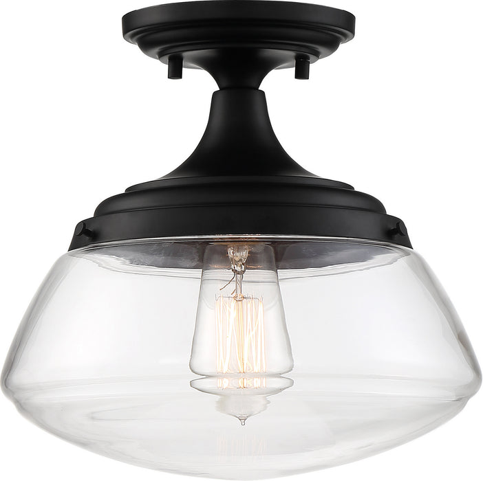 Nuvo Lighting 60-6799 One Light Semi Flush Mount, Aged Bronze / Clear