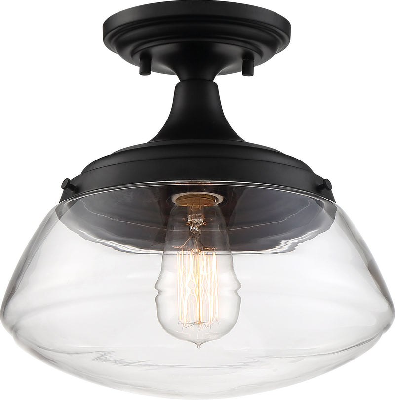 Nuvo Lighting 60-6799 One Light Semi Flush Mount, Aged Bronze / Clear