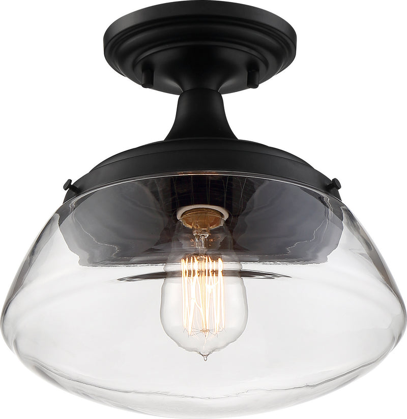 Nuvo Lighting 60-6799 One Light Semi Flush Mount, Aged Bronze / Clear