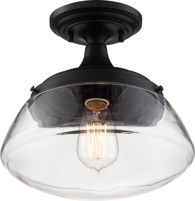 Nuvo Lighting 60-6799 One Light Semi Flush Mount, Aged Bronze / Clear