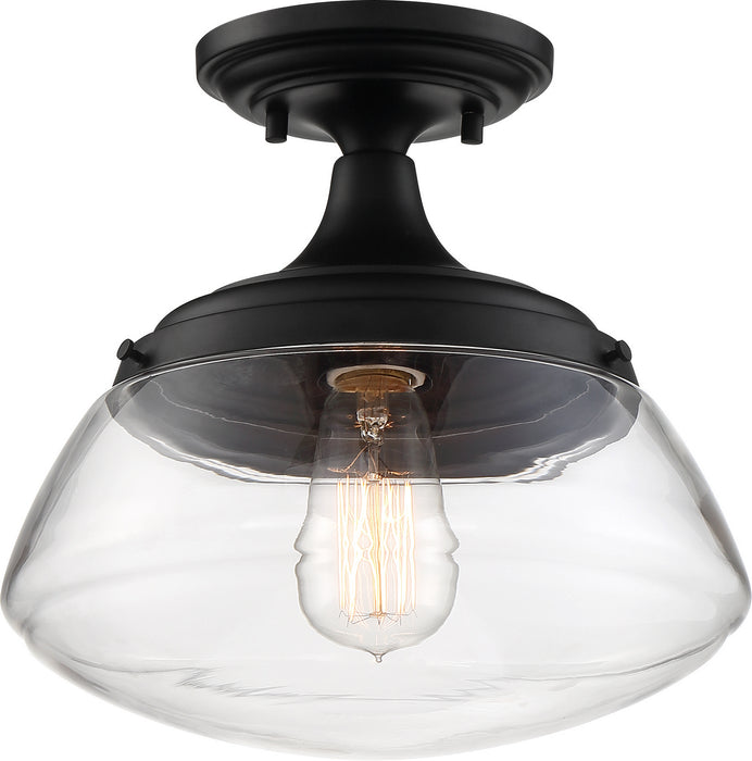 Nuvo Lighting 60-6799 One Light Semi Flush Mount, Aged Bronze / Clear