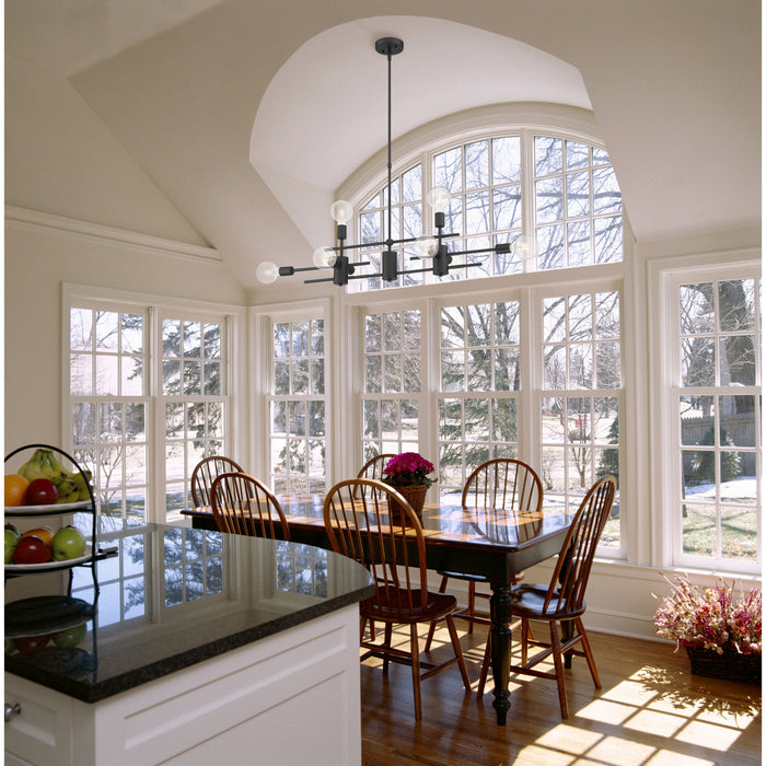 Nuvo Lighting 60-6862 Eight Light Island Pendant, Black