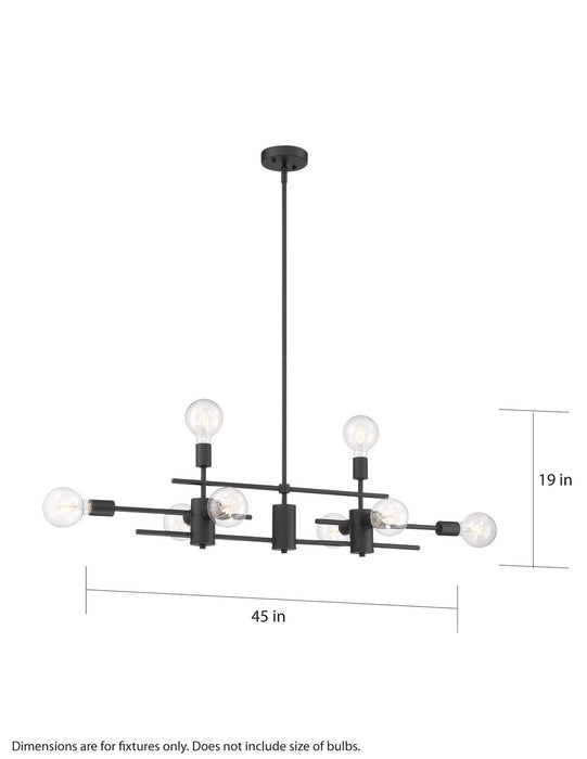 Nuvo Lighting 60-6862 Eight Light Island Pendant, Black