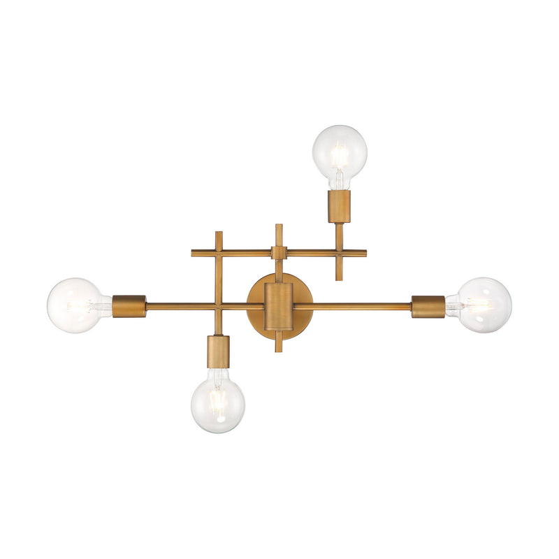 Nuvo Lighting 60-6871 Four Light Vanity, Aged Gold
