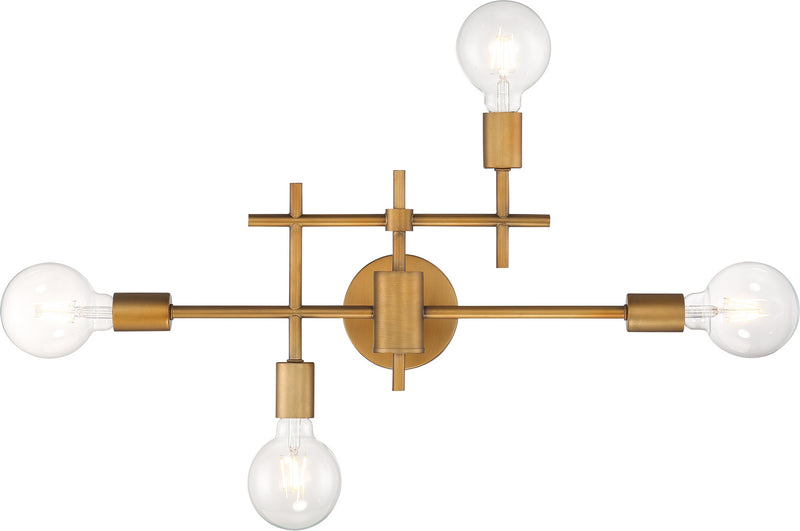 Nuvo Lighting 60-6871 Four Light Vanity, Aged Gold