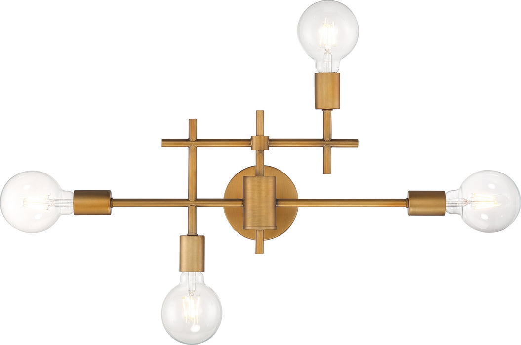 Nuvo Lighting 60-6871 Four Light Vanity, Aged Gold
