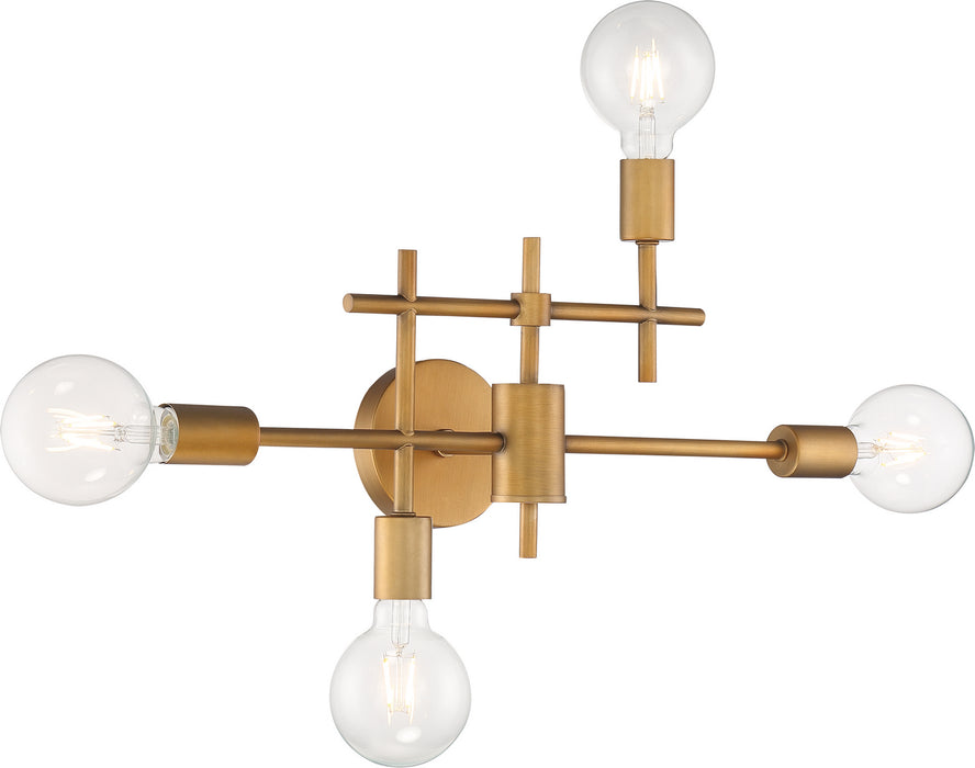 Nuvo Lighting 60-6871 Four Light Vanity, Aged Gold