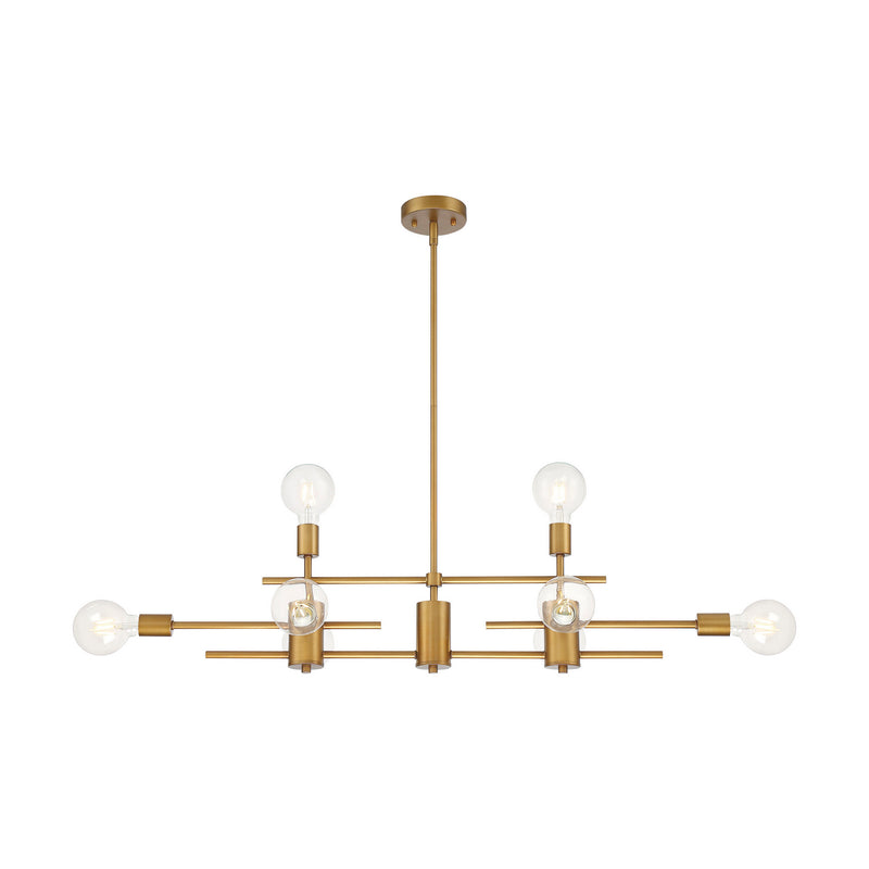 Nuvo Lighting 60-6872 Eight Light Island Pendant, Aged Gold