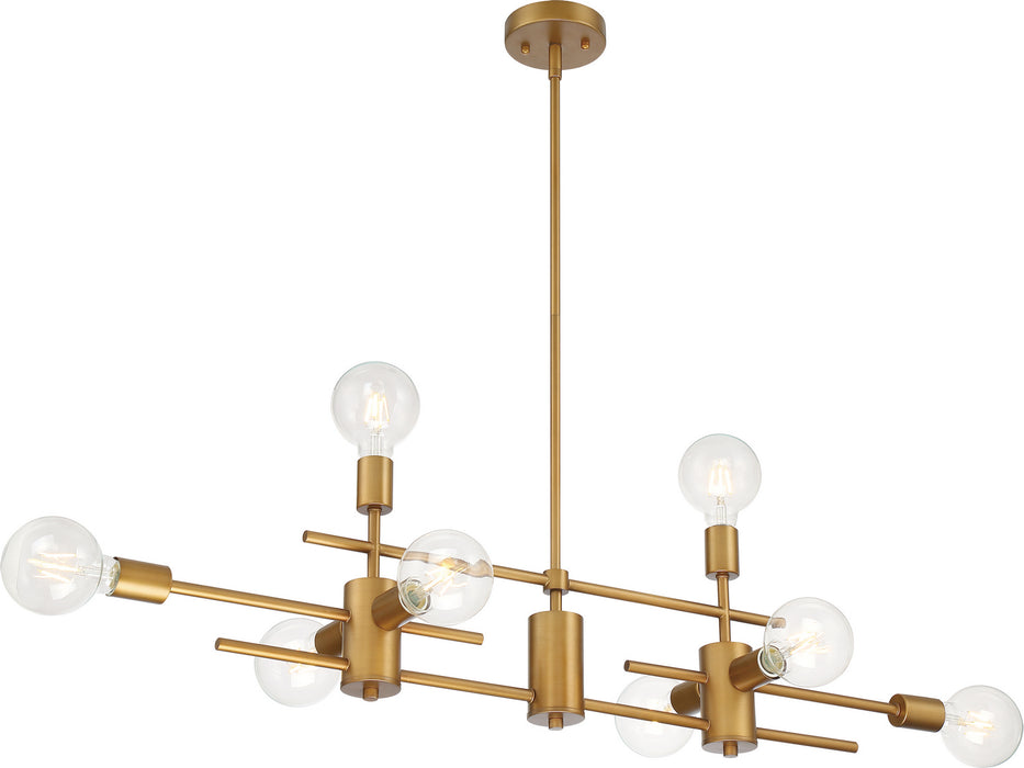 Nuvo Lighting 60-6872 Eight Light Island Pendant, Aged Gold