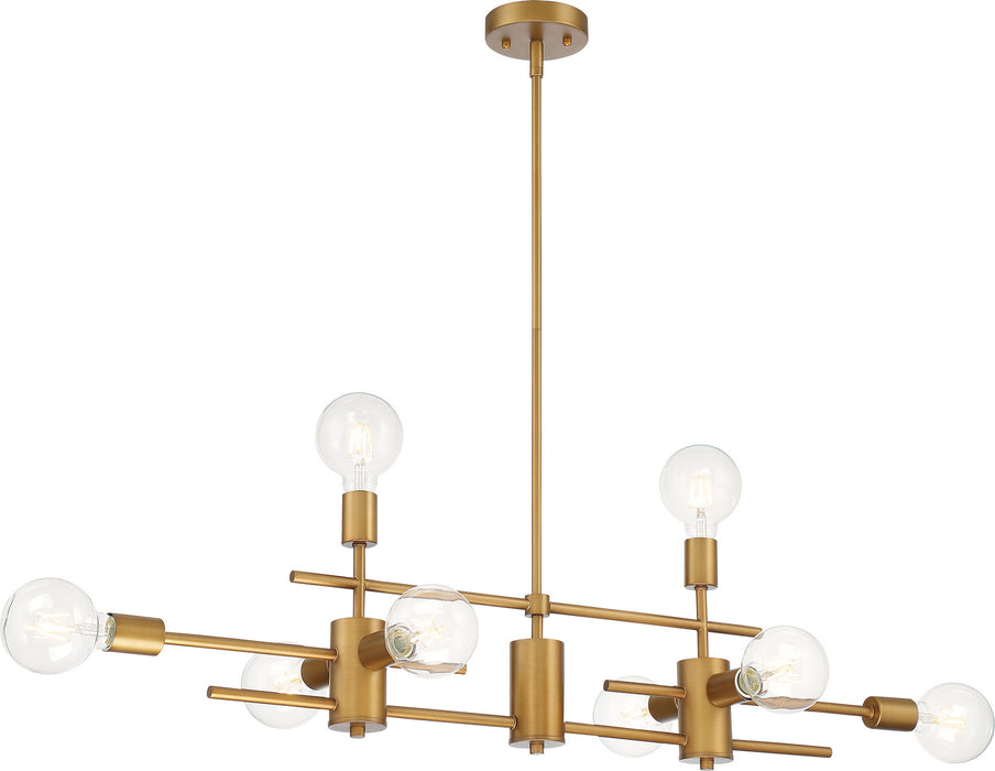 Nuvo Lighting 60-6872 Eight Light Island Pendant, Aged Gold