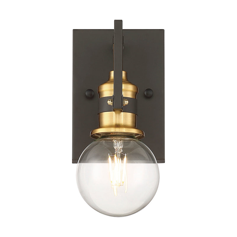 Nuvo Lighting 60-6971 One Light Vanity, Warm Brass / Black