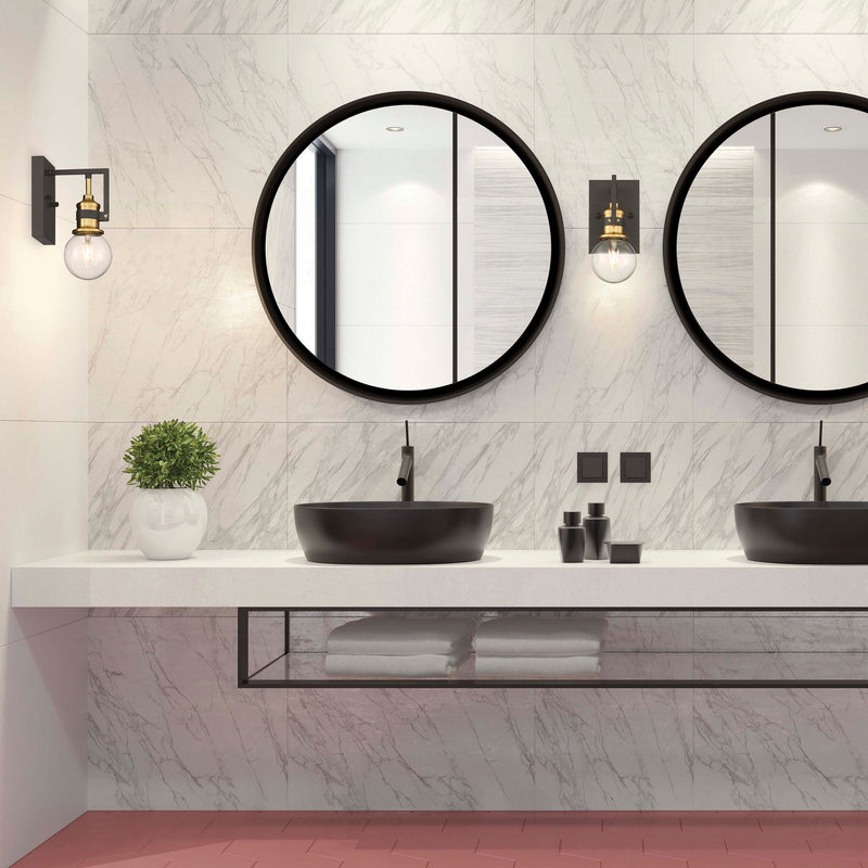 Nuvo Lighting 60-6971 One Light Vanity, Warm Brass / Black