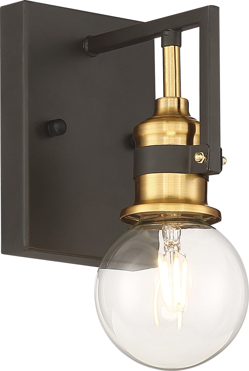 Nuvo Lighting 60-6971 One Light Vanity, Warm Brass / Black
