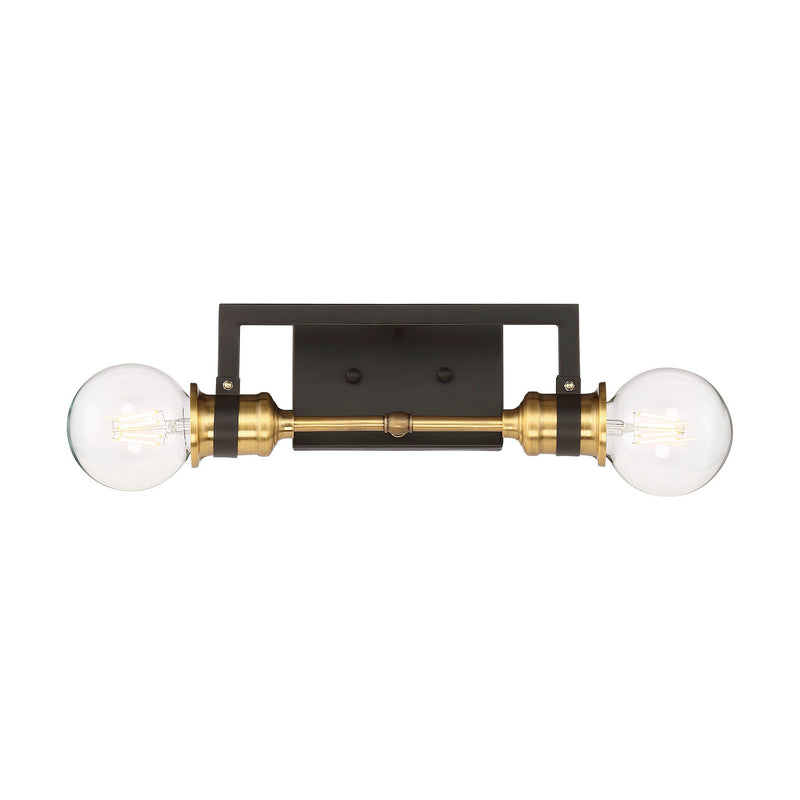 Nuvo Lighting 60-6972 Two Light Vanity, Warm Brass / Black