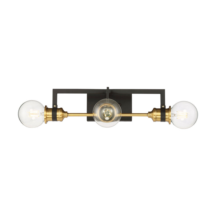 Nuvo Lighting 60-6973 Three Light Vanity, Warm Brass / Black
