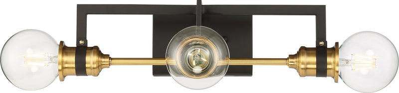Nuvo Lighting 60-6973 Three Light Vanity, Warm Brass / Black