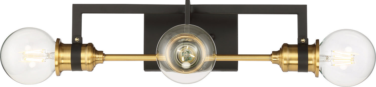 Nuvo Lighting 60-6973 Three Light Vanity, Warm Brass / Black