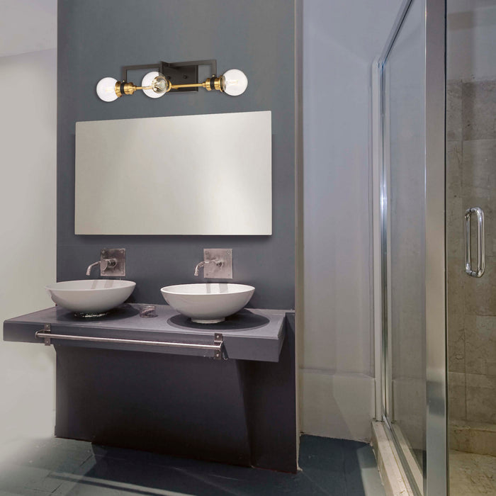 Nuvo Lighting 60-6973 Three Light Vanity, Warm Brass / Black