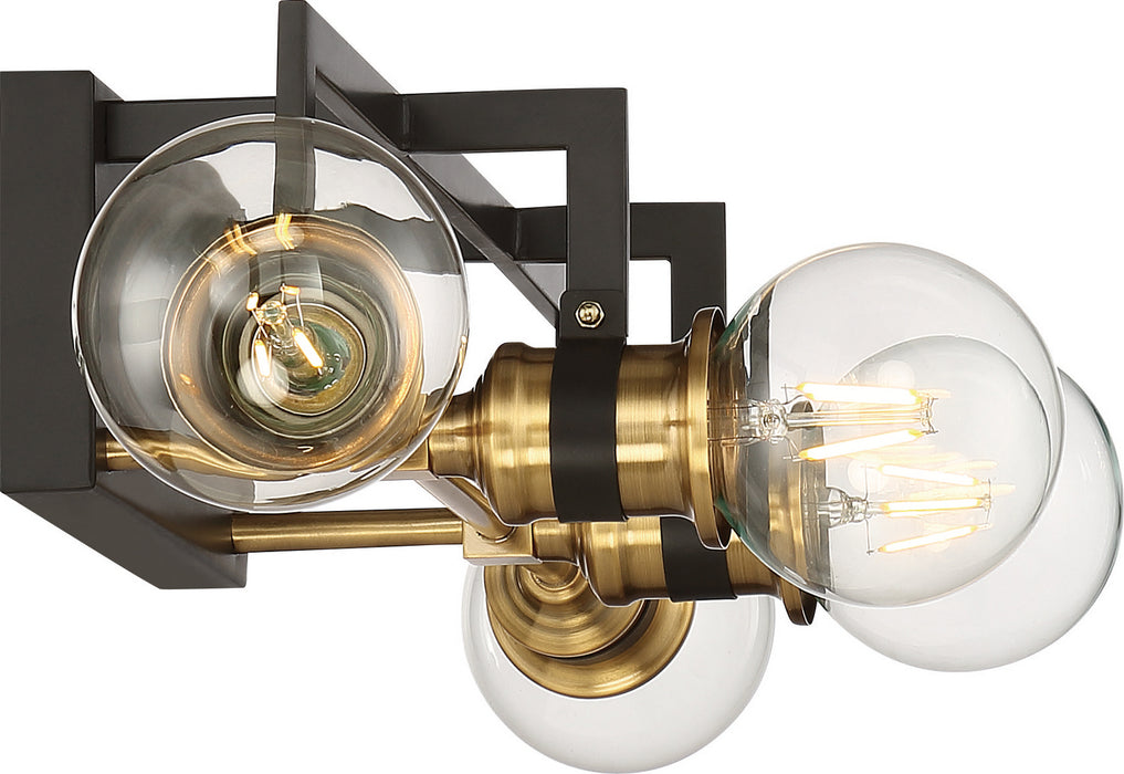 Nuvo Lighting 60-6974 Four Light Vanity, Warm Brass / Black