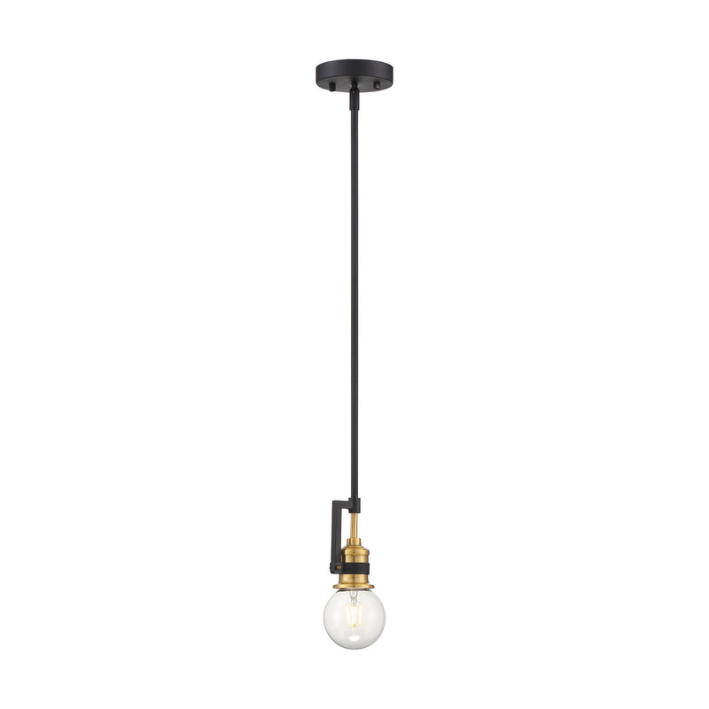 Nuvo Lighting 60-6975 One Light Mini Pendant, Warm Brass / Black