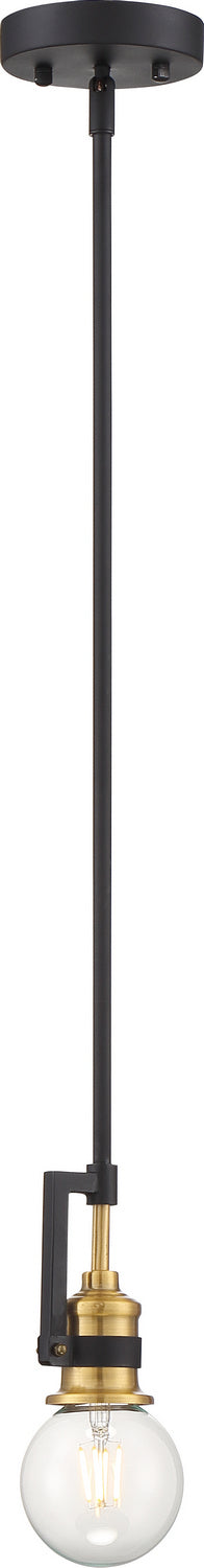 Nuvo Lighting 60-6975 One Light Mini Pendant, Warm Brass / Black