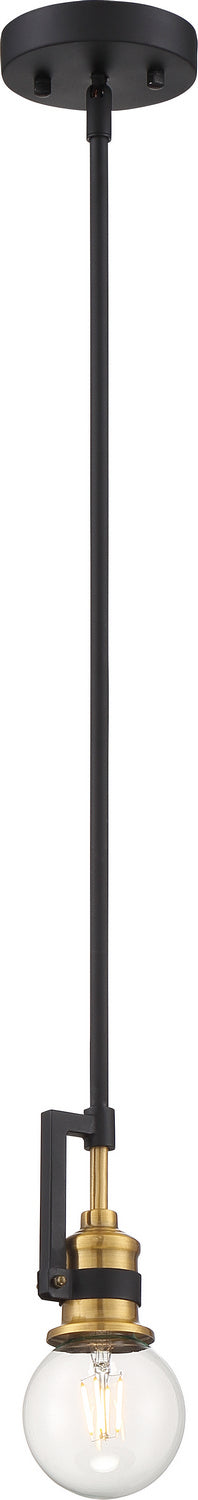 Nuvo Lighting 60-6975 One Light Mini Pendant, Warm Brass / Black