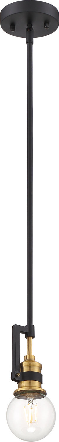 Nuvo Lighting 60-6975 One Light Mini Pendant, Warm Brass / Black