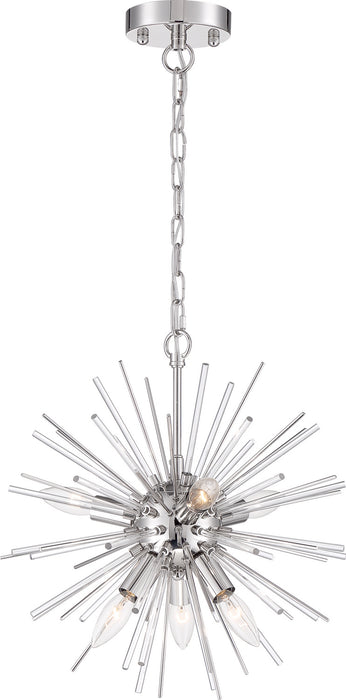 Nuvo Lighting 60-6991 Six Light Chandelier, Polished Nickel