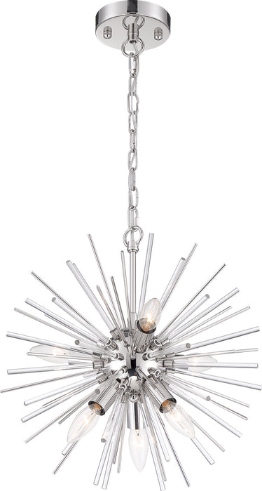 Nuvo Lighting 60-6991 Six Light Chandelier, Polished Nickel