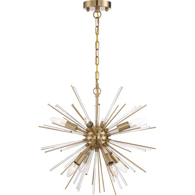 Nuvo Lighting 60-6994 Eight Light Chandelier, Vintage Brass