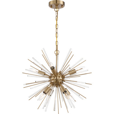 Nuvo Lighting 60-6994 Eight Light Chandelier, Vintage Brass