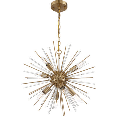 Nuvo Lighting 60-6994 Eight Light Chandelier, Vintage Brass