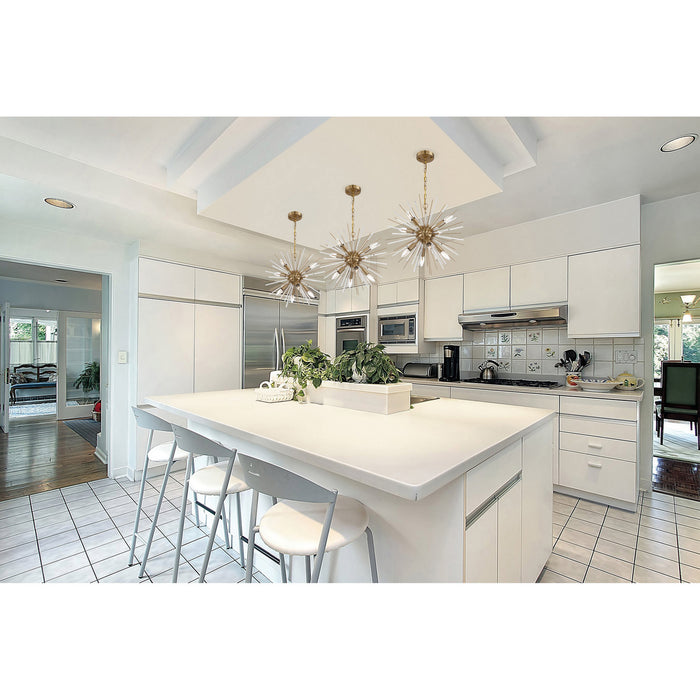 Nuvo Lighting 60-6994 Eight Light Chandelier, Vintage Brass