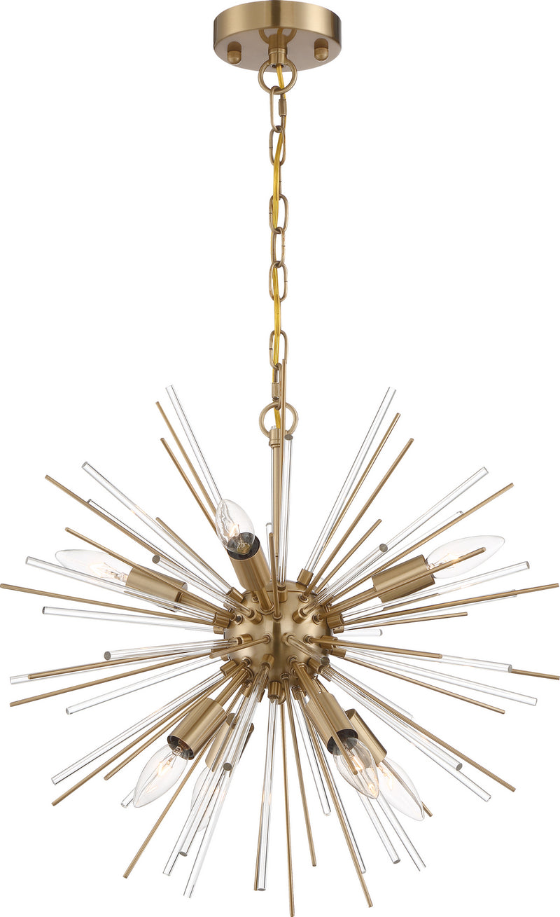 Nuvo Lighting 60-6994 Eight Light Chandelier, Vintage Brass
