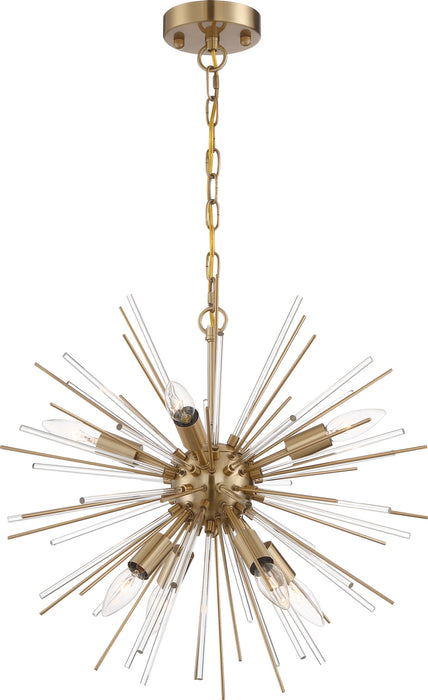 Nuvo Lighting 60-6994 Eight Light Chandelier, Vintage Brass