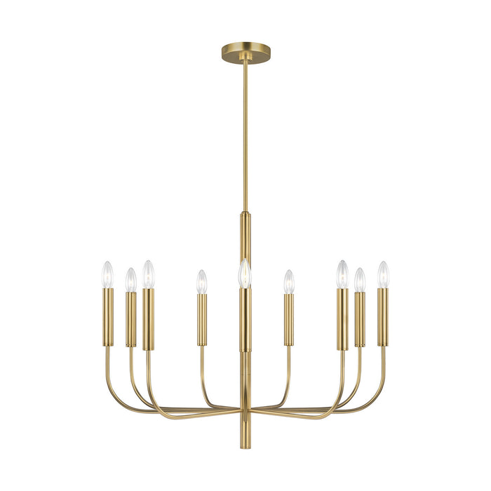 Visual Comfort Studio EC1009BBS Nine Light Chandelier, Burnished Brass