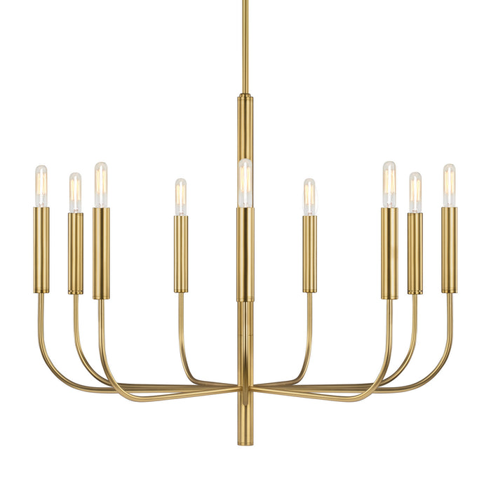 Visual Comfort Studio EC1009BBS Nine Light Chandelier, Burnished Brass
