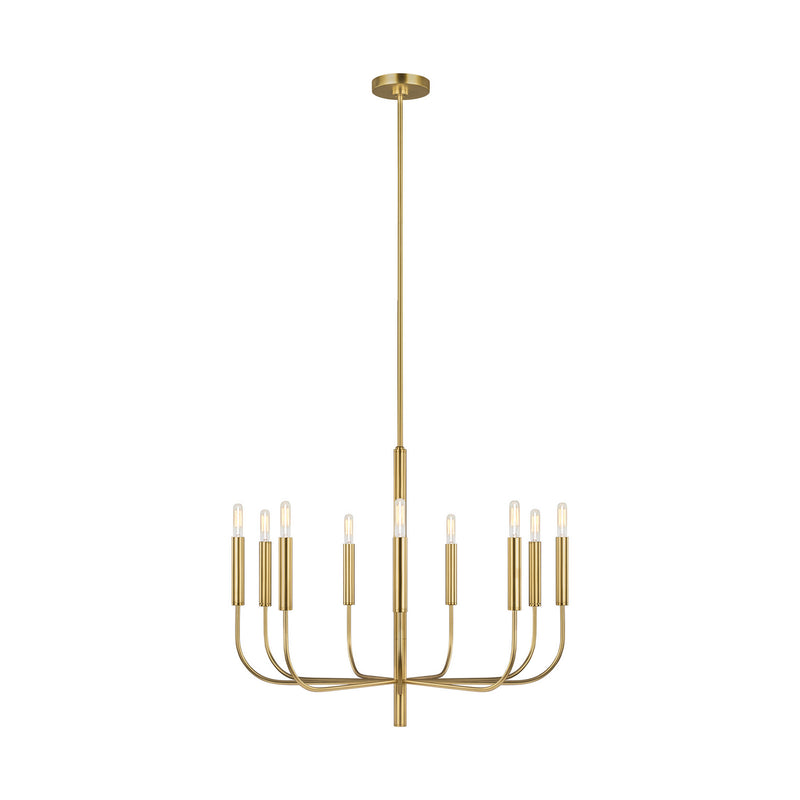 Visual Comfort Studio EC1009BBS Nine Light Chandelier, Burnished Brass
