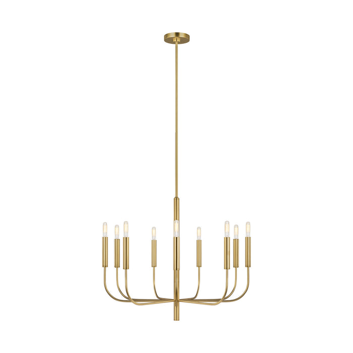 Visual Comfort Studio EC1009BBS Nine Light Chandelier, Burnished Brass