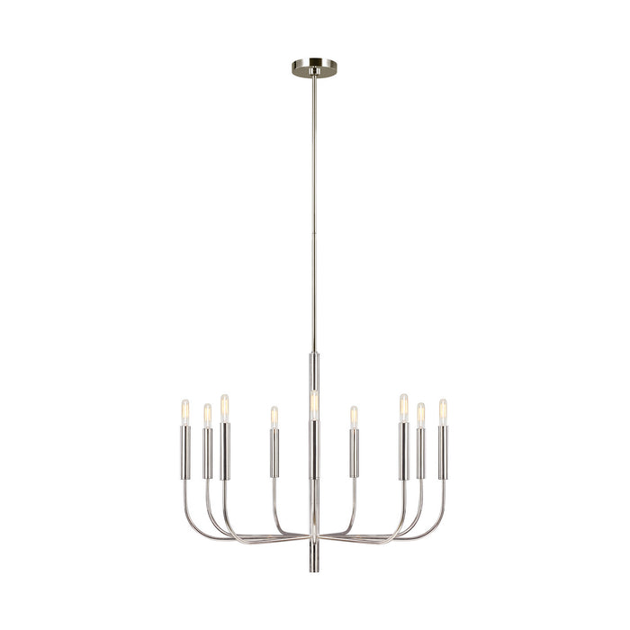 Visual Comfort Studio EC1009PN Nine Light Chandelier, Polished Nickel