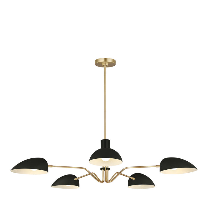 Visual Comfort Studio EC1025MBK Five Light Chandelier, Midnight Black