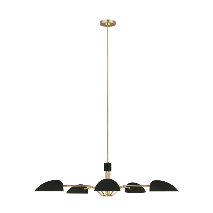 Visual Comfort Studio EC1025MBK Five Light Chandelier, Midnight Black