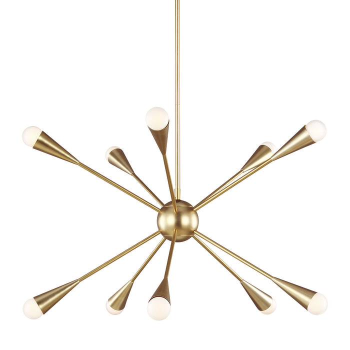 Visual Comfort Studio EC10310BBS Ten Light Chandelier, Burnished Brass