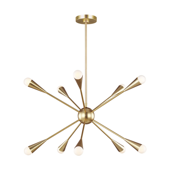 Visual Comfort Studio EC10310BBS Ten Light Chandelier, Burnished Brass