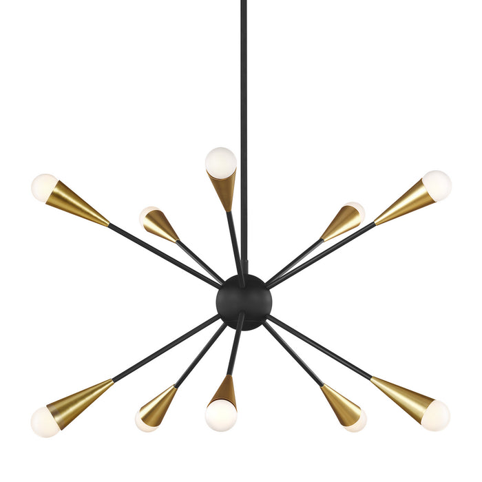 Visual Comfort Studio EC10310MBK Ten Light Chandelier, Midnight Black