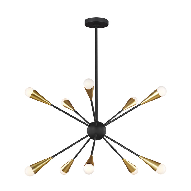 Visual Comfort Studio EC10310MBK Ten Light Chandelier, Midnight Black