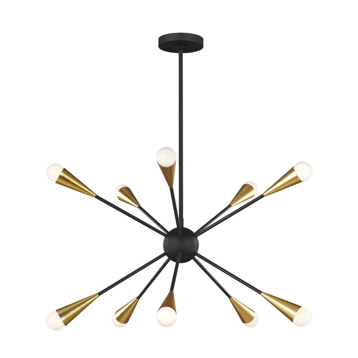Visual Comfort Studio EC10310MBK Ten Light Chandelier, Midnight Black